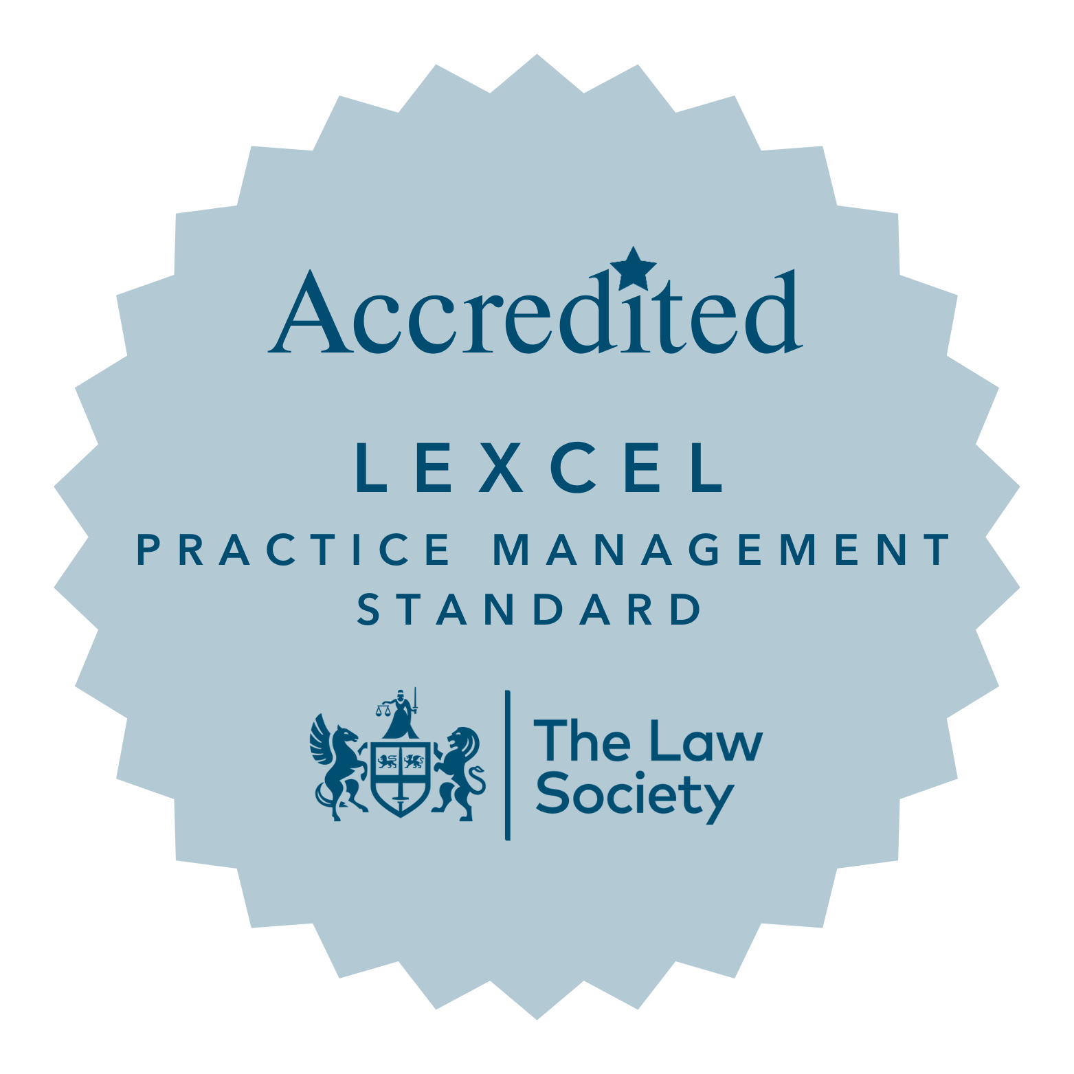 LEXCEL Accredited practice management standard logo